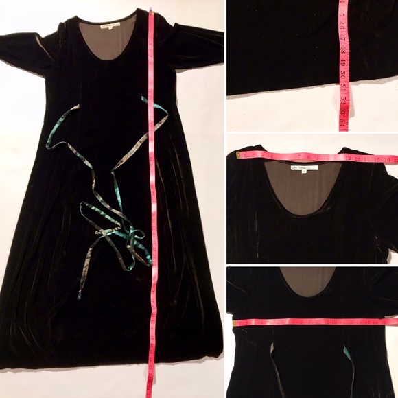 Dark Brown Velvet Dress, Far Village Brand, Size S - Picture 7 of 8